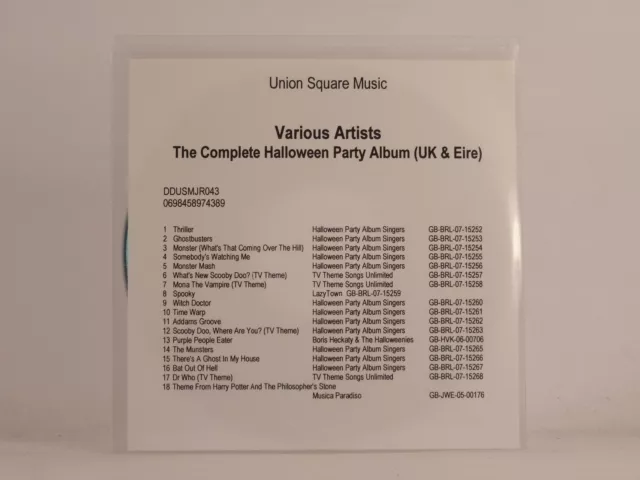 VARIOUS ARTISTS THE COMPLETE HALLOWEEN PARTY ALBUM (537) 18 Track Promo CD Album