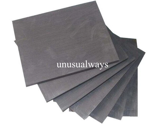 5pcs 99.99% Pure Graphite Electrode Rectangle Plate Sheet 50*40*3mm