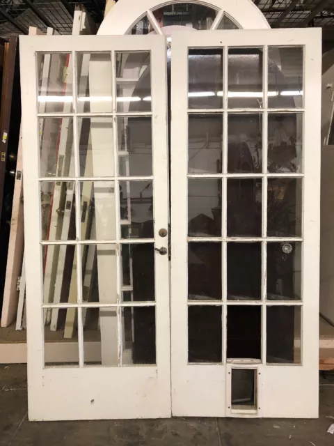 Old French Doors 79 1/2 X 30 1/2 Ea 61 Inch Total Open 15 Light