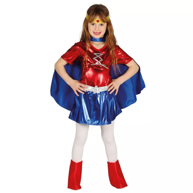 Wonder Woman Disfraz Niñas Superhéroe Equipo Super Chica Infantil 7-9 Años