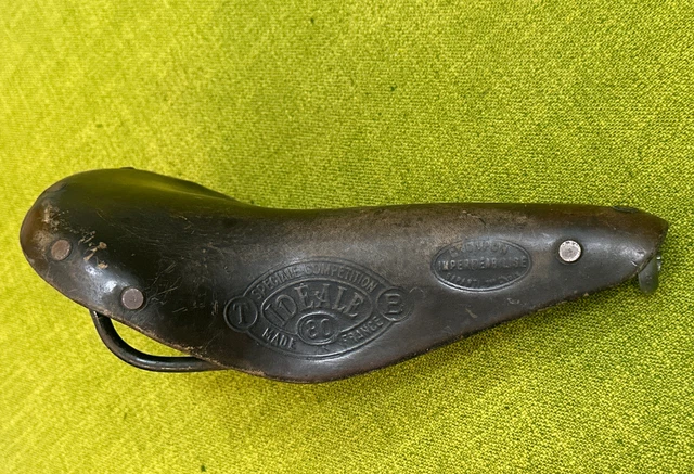 SELLE VÉLO COURSE vintage IDEALE 80 TYPE RECORD en cuir ~1960, marron, FRANCE EUR 39,00 - FR