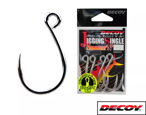 DECOY JS-1 Jigging Single Sergeant 'N' Fishing Lure Hook - Select Size(s)