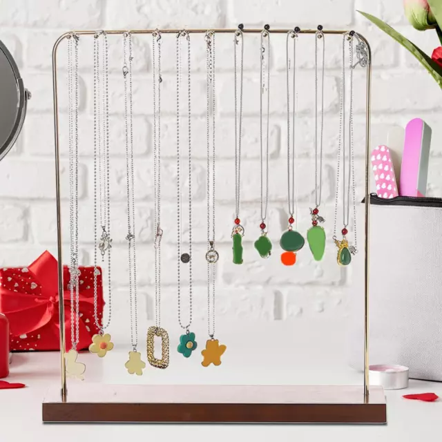 Tabletop Jewelry Organizer Display Stand Rack with 22 Hooks Durable Necklace