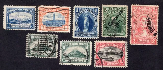 Bolivia 1893-1918 8 sellos Mi# MNG/usado CV=9$
