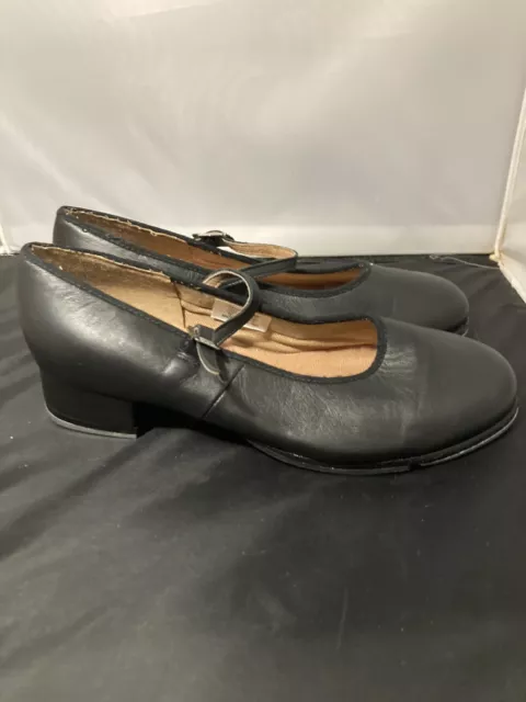 Black Leather Bloch Tap Shoes Ladies Size 6.5 Techno Tap 3H 1T Mary Jane 1” Heel