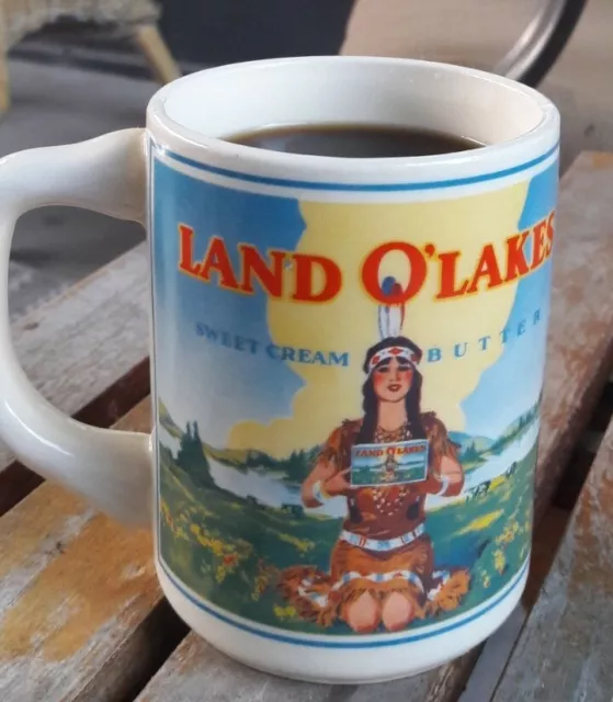 Vintage Land O Lakes Sweet Cream Butter Advertising Coffee Cup Mug Dairy