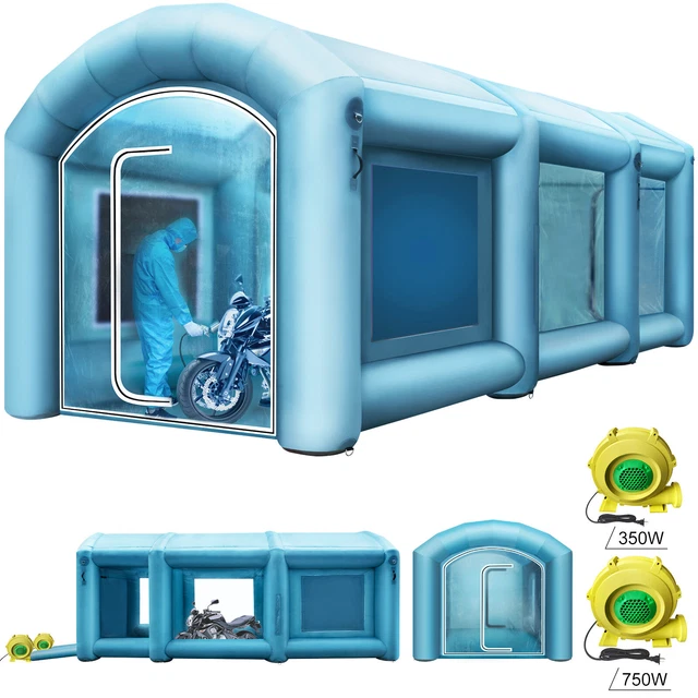 VEVOR Inflatable Paint Spray Booth Tent 20x10x8ft w/Air Filter 750W+350W Blowers