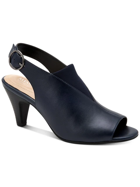 ALFANI Womens Navy Step N Flex Jasmynee Round Toe Cone Heel Slingback 7 M