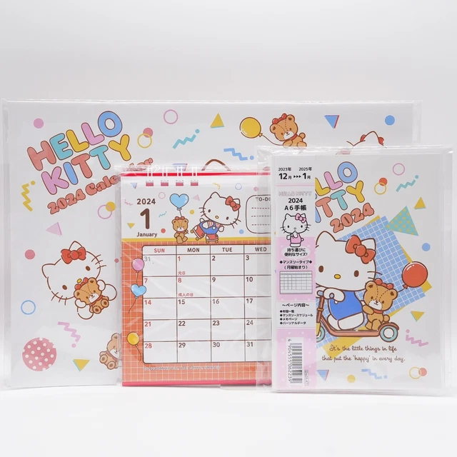 SANRIO JAPAN HELLO Kitty 2024 Set: Wall Calendar+Desktop Calendar