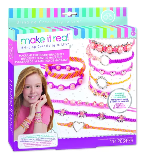 Make It Real: Neo-Brite Chains & Charms Kit - Create 10 Unique Cord &  Tassel Charm Bracelets, 195 Pieces, Includes Play Tray,DIY Playful Charm 