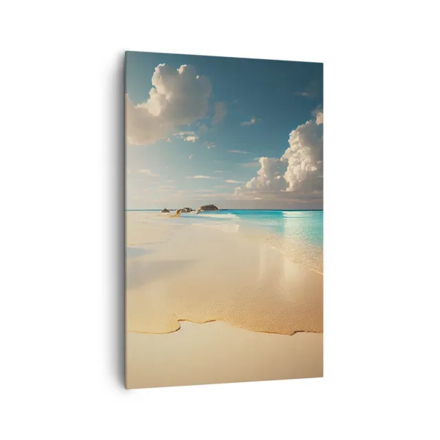 Impression sur Toile 80x120cm Tableaux Image Photo Plage Sauvage Océan Bord