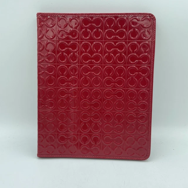 Coach iPad 2 Tablet Case Red Patent Leather Rare Julia C Signature Logo Print
