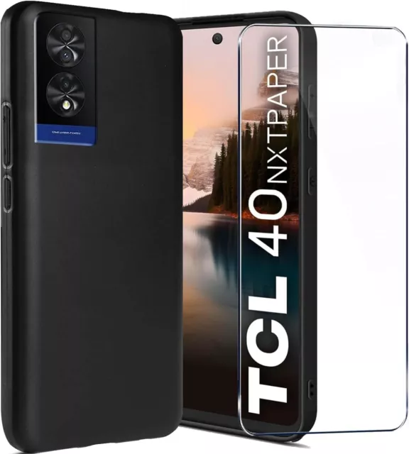 Funda TCL 40 NXTPAPER (4G) Carcasa Gel TPU Negro + Protector Pantalla