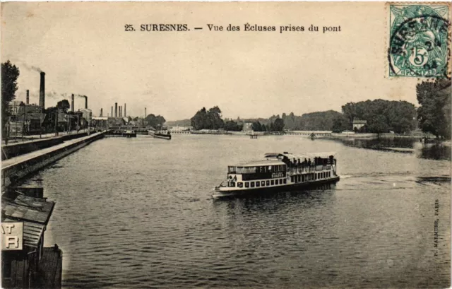 CPA SURESNES - View of locks taken from the bridge (581604)