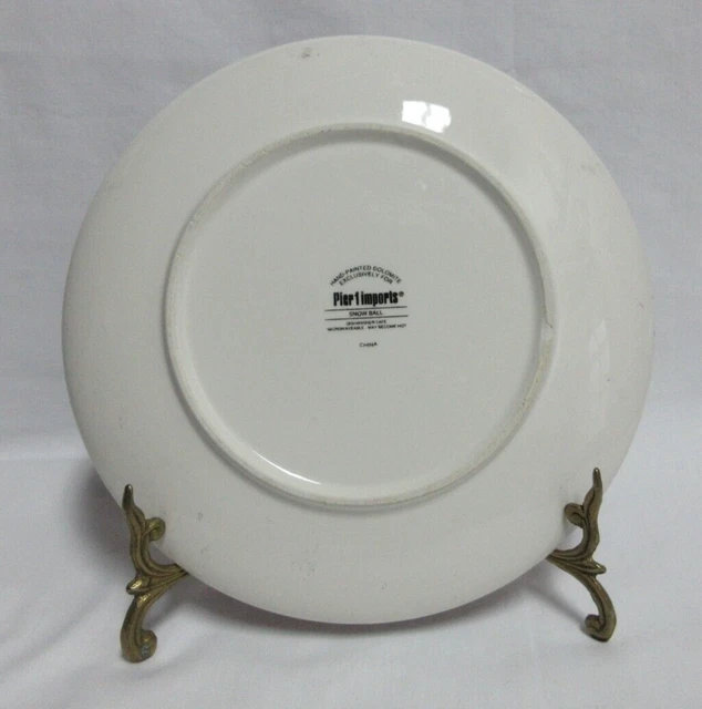 Pier 1 Imports Snow Ball Lunch Plate 9" Snowmen Red REPLACEMENT 3
