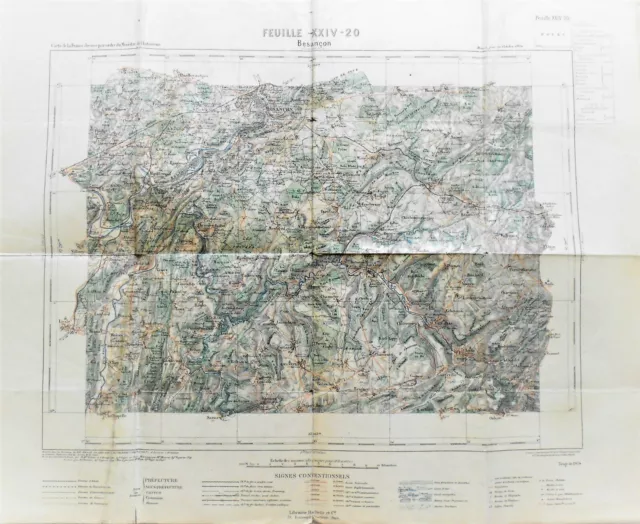 Besancon Umgebung Frankreich Landkarte carte France old map 1904