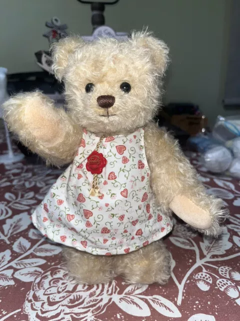 Emilia Jointed Teddy Bear by Hermann - LE/300 - 9” Curly Blonde Mohair