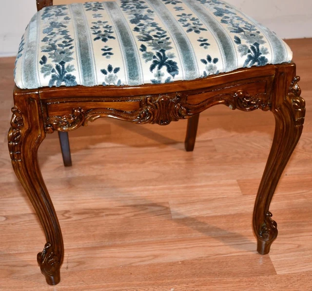 1920 Antique French Louis XV carved Walnut Vanity ladies Desk Mirror & Chair SET 15