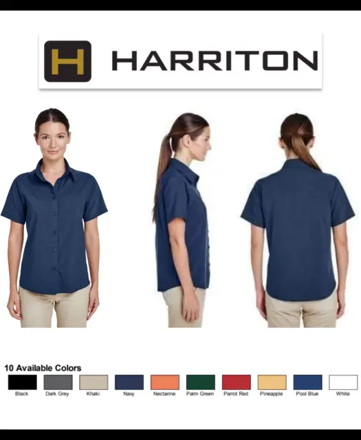 Harriton Ladies Paradise Short-Sleeve Performance Shirt