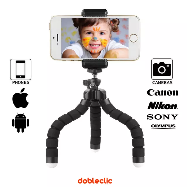 Trípode Flexible para teléfonos móviles y cámaras fotográficas con rosca 1/4"