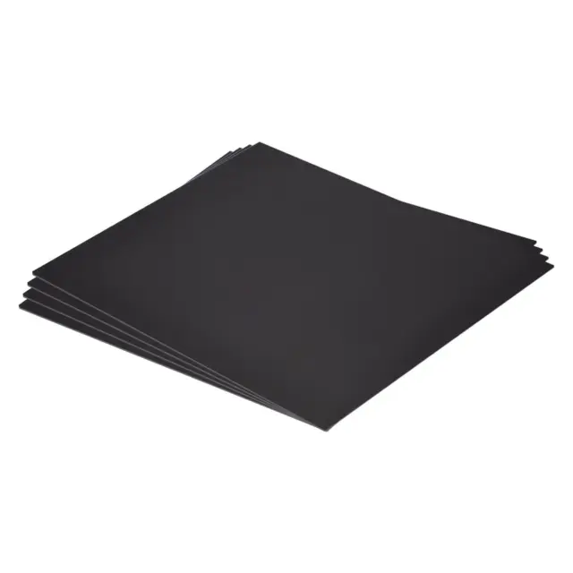 Negro ABS Plástico Hoja 10x8x0.02" para Edificio Modelo, DIY Artesanía, 4pzs