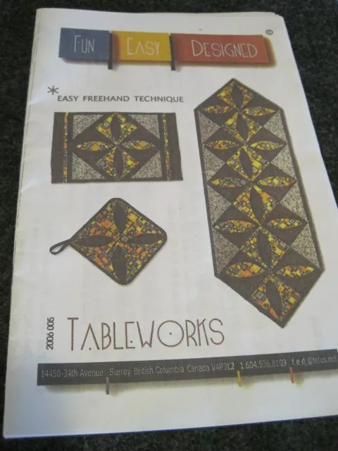 TABLEWORKS Quilt Pattern Instructions FUN EASY DESIGNED