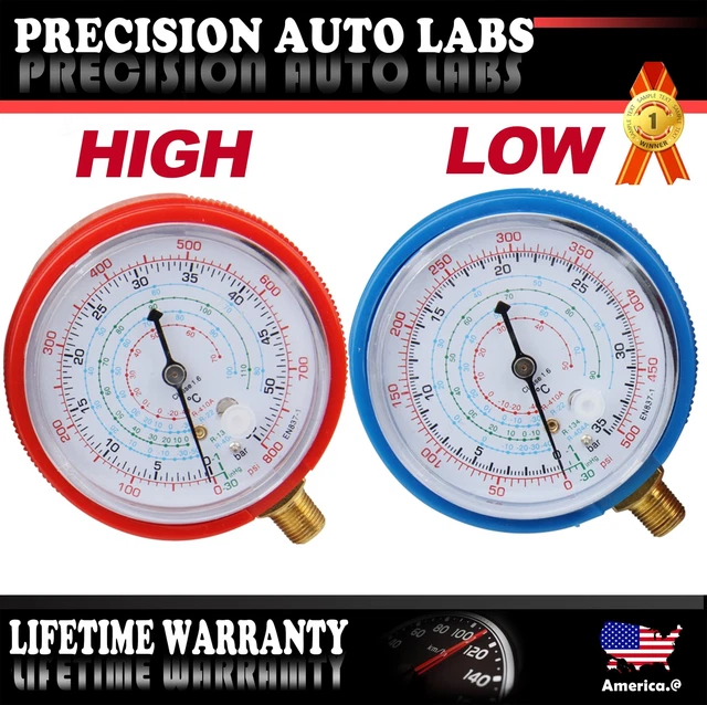 LOW & HIGH Pressure Gauge AC Air Conditioner Manifold 17.59 PicClick