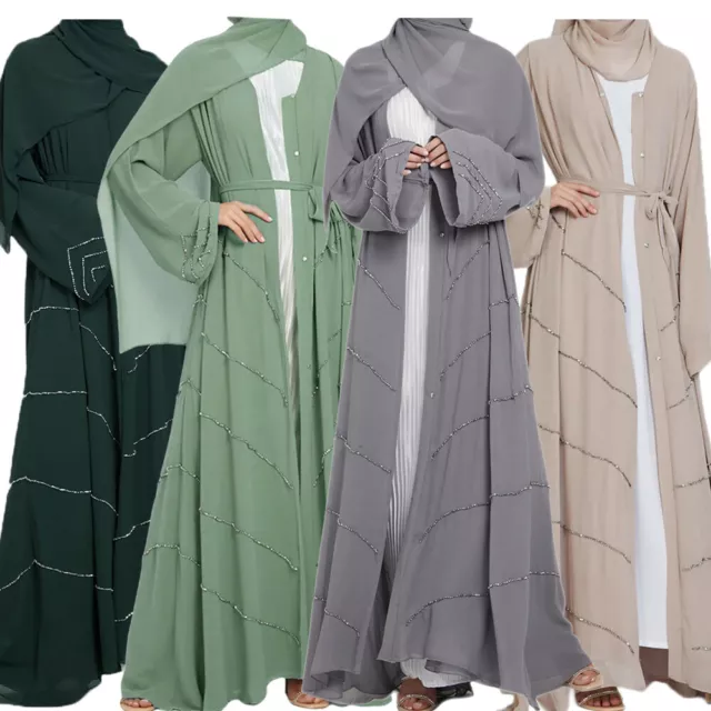 Dubai Abaya Open Muslim Women Cardigan Maxi Dress Kaftan Islamic Dress Islamic