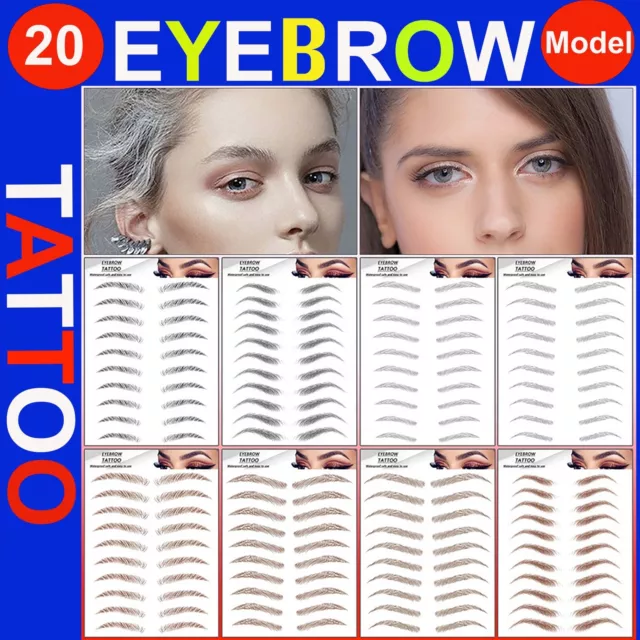 💙6D Eyebrows Tattoo Real Look Sticker False Eyebrow Waterproof Stick On Makeup