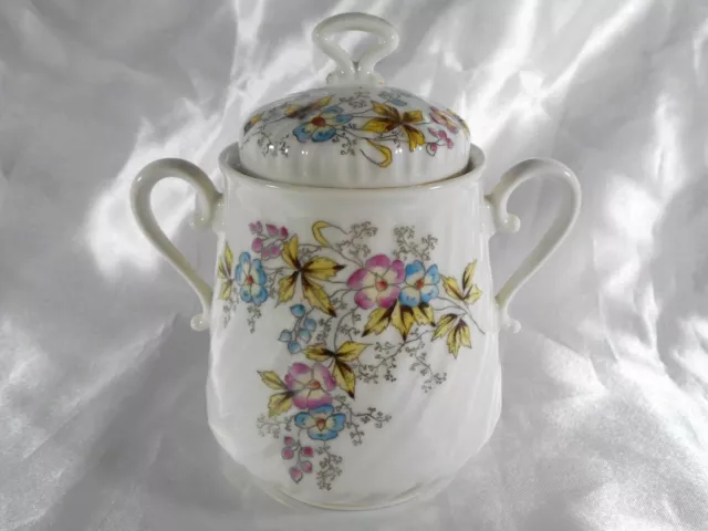 ( 06 ) Magnifique Sucrier Décor Floral En Porcelaine De Paris