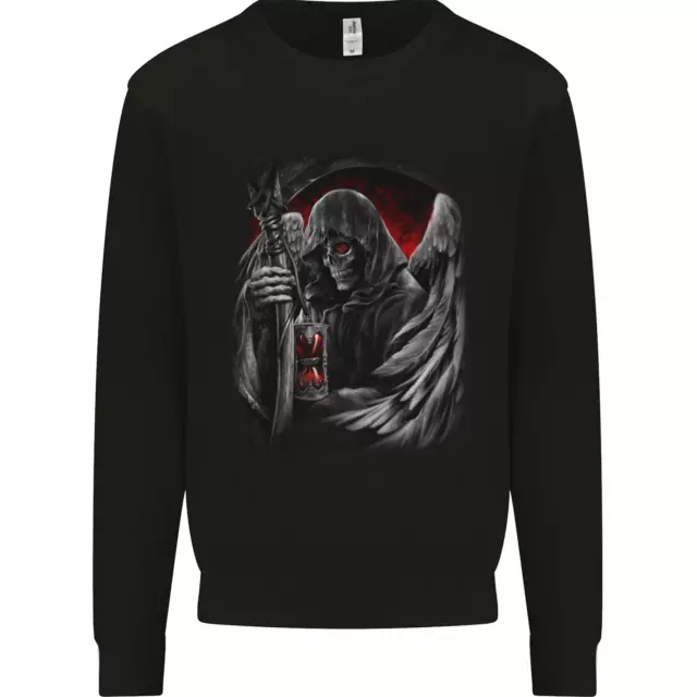 Grim Reaper Biker Gothic Heavy Metal Skull Mens Sweatshirt Jumper