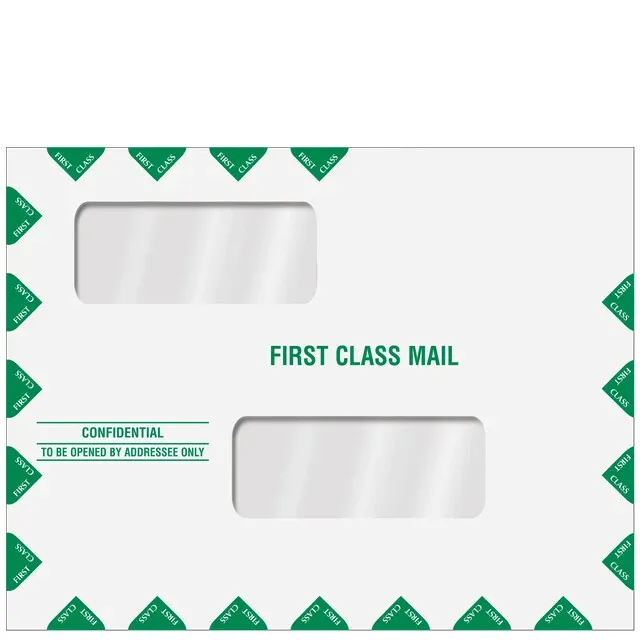 Double Window First Class Envelope Peel and Close 50 envelopes