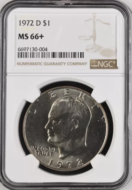 1972-D $1 Eisenhower  Dollar NGC MS66+  6697130-004