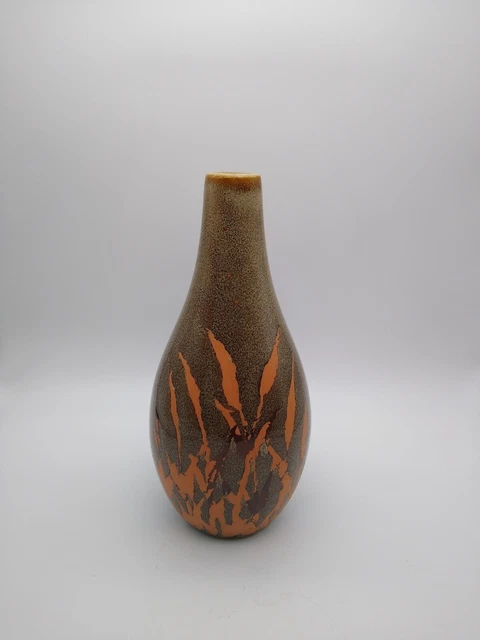 Ceramic Art Pottery Speckled Glaze Bud Vase Hand Painted 7.5"