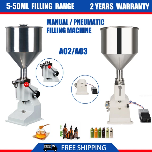 Manual Paste & Pneumatic Liquid Filling Machine Filling Bottle Filler 5-50ml