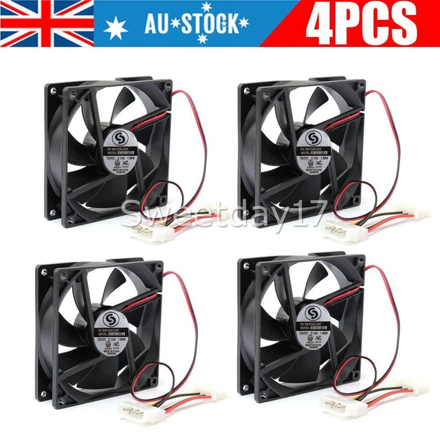 4X 120MM 12CM Brushless PC Case Fan 4Pin 12V DC Computer Case Cooling ...