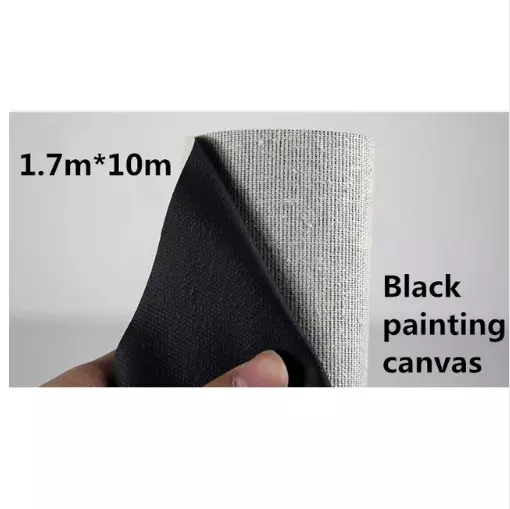 Blank Canvas Roll Artist Linen Blend Black Primed 10m Long 1.7m Wide Oil Paint