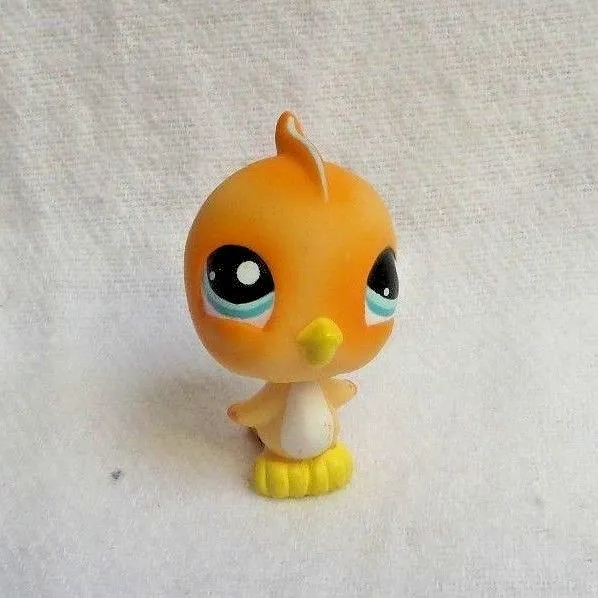 Littlest Petshop Lps #976 Hasbro Bird Oiseau Pinson Orange Et Jaune Yeux Bleu