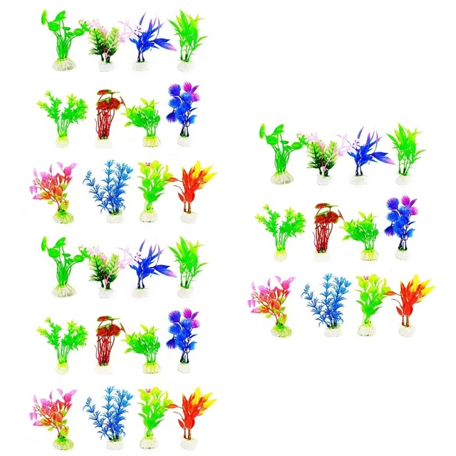60 stücke gefälschte aquarium ornament pflanzen lebendige ask tank simulation