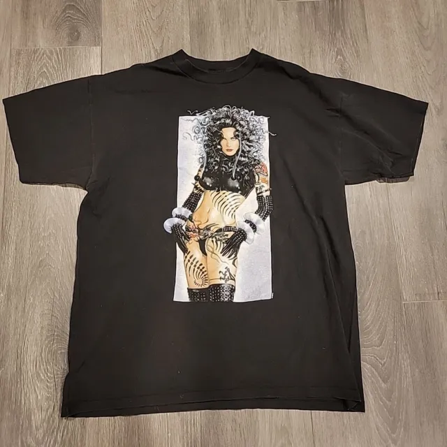 Vintage 90s Olivia De Berardinis Shirt XL Fashion Victim Rare Pinup Horror Goth