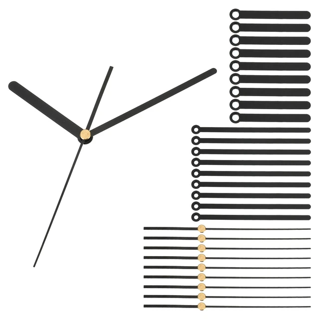 Clock Hands Kit, 10 Set Clock Hands Kits Clock Mechanism Aluminum, Black, A05