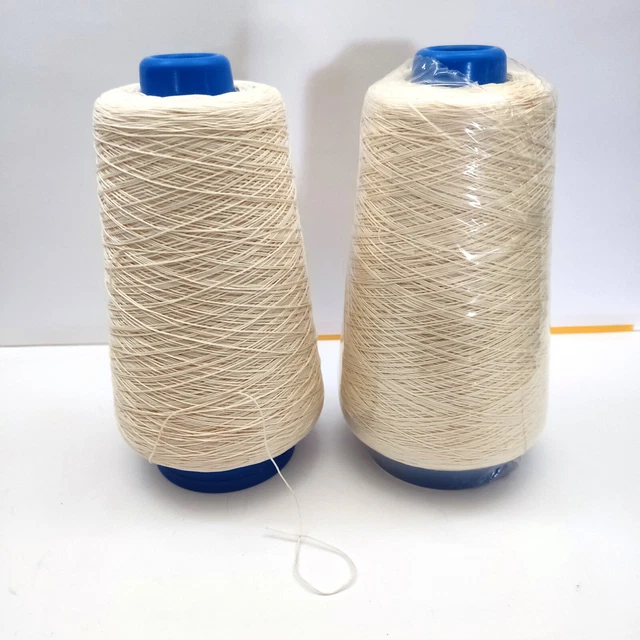 Lot De 2 Cônes De Fil Coton à Tricoter - Blanc - 850 G Chacun - Occasion Très Bon état