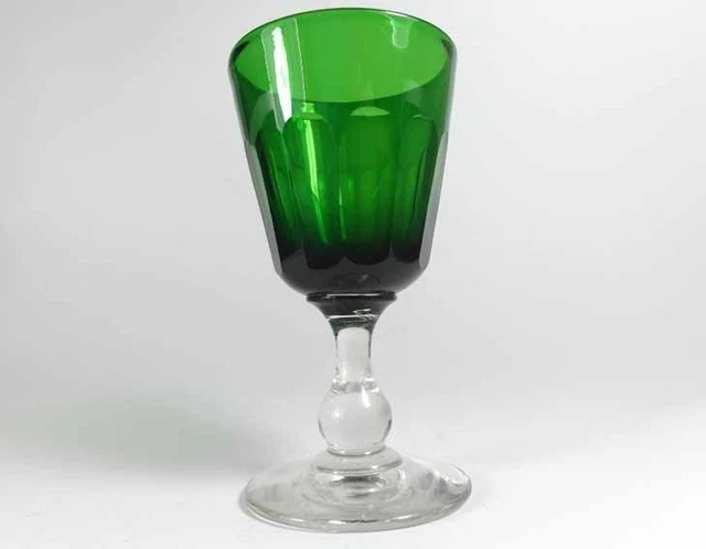 Verre Coupe sur Pied, Russisch-Grün, Val St Lambert, Belgique, Um 1900