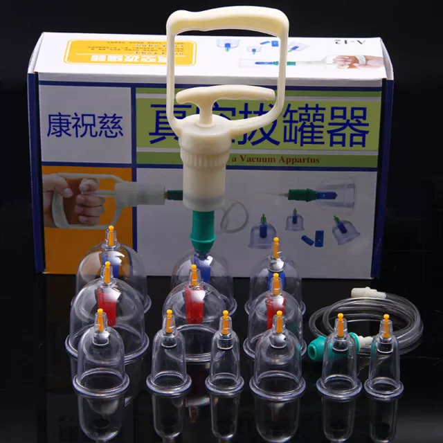 Juego de 12 tazas de ventosas masaje médico terapia de salud corporal aspiradora inhalación ventosas