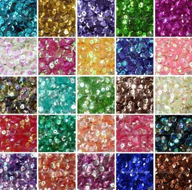 HOT DIY 2000 pcs Oval Round Cup Sequins Paillettes Loose AB 6mm Wedding Craft