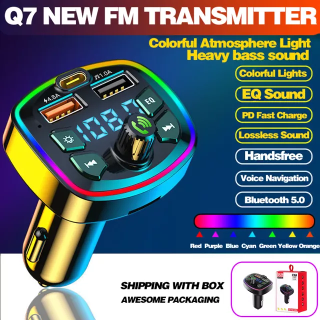 Car Wireless Bluetooth FM Transmitter MP3 Player USB Car Fast Charger Adapter