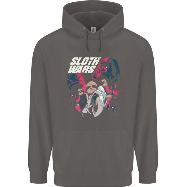 Felpa con cappuccio Sloth Wars divertente parodia TV e film da uomo 80% cotone 5