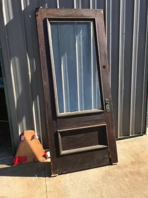 AN 531 antique full view Eggendart beveled glass entrance door 36 x 83.25