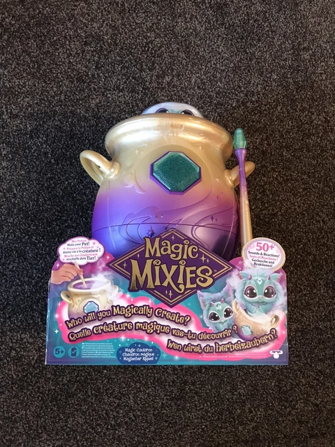 Magic Mixies - Magical Real Misting Purple Cauldron with Interactive 8 Inch Blue