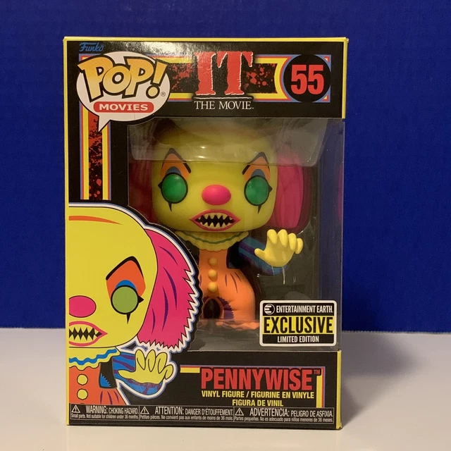 FUNKO POP! MOVIES IT The Movie Pennywise Black Light #55 EE Excl w